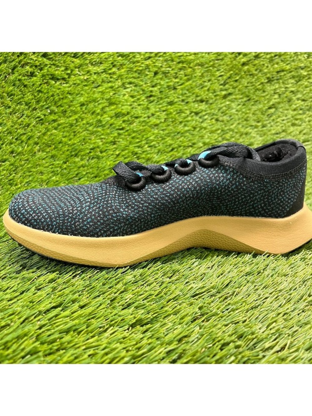 Allbirds Wool Dasher 2 Womens Size 7.5 Black Teal Gum Running Shoes Sneakers - Picture 2 of 10